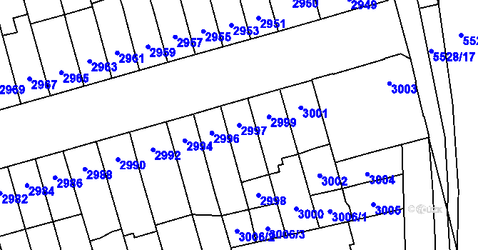 Parcela st. 2997 v KÚ Židenice, Katastrální mapa