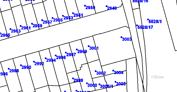 Parcela st. 3001 v KÚ Židenice, Katastrální mapa