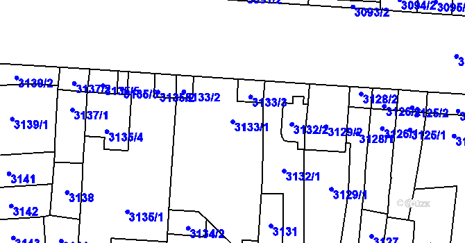 Parcela st. 3133/1 v KÚ Židenice, Katastrální mapa