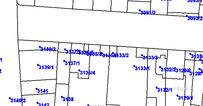 Parcela st. 3135/2 v KÚ Židenice, Katastrální mapa