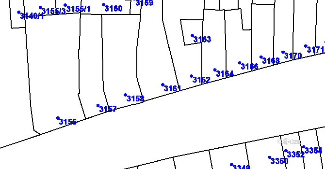 Parcela st. 3161 v KÚ Židenice, Katastrální mapa