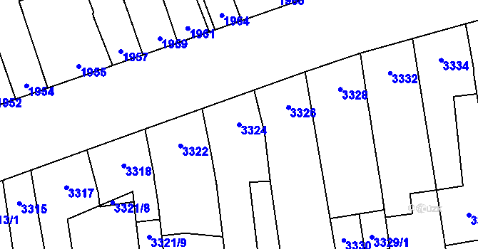 Parcela st. 3324 v KÚ Židenice, Katastrální mapa