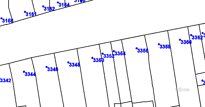 Parcela st. 3352 v KÚ Židenice, Katastrální mapa
