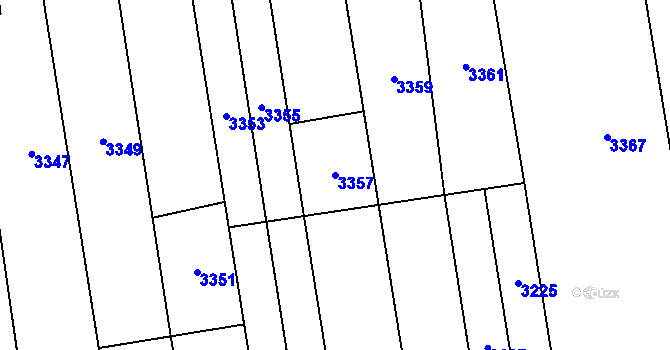 Parcela st. 3357 v KÚ Židenice, Katastrální mapa