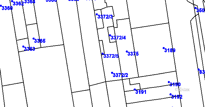 Parcela st. 3372/5 v KÚ Židenice, Katastrální mapa