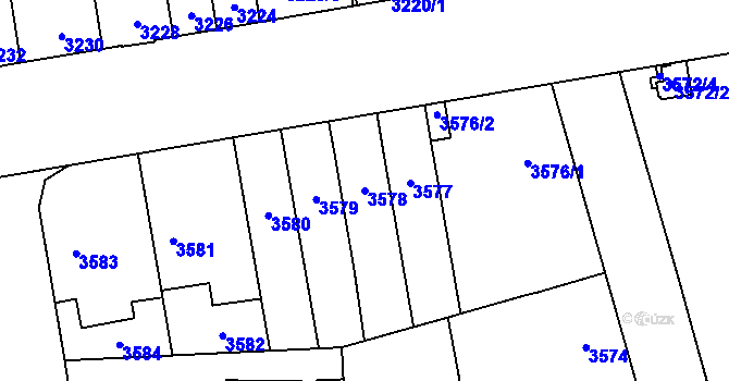 Parcela st. 3578 v KÚ Židenice, Katastrální mapa