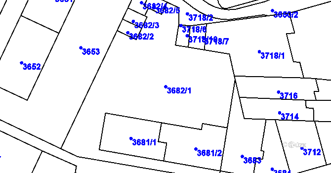 Parcela st. 3682/1 v KÚ Židenice, Katastrální mapa