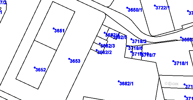 Parcela st. 3682/2 v KÚ Židenice, Katastrální mapa