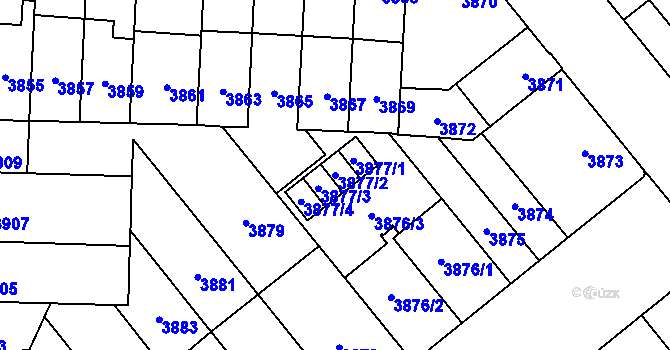 Parcela st. 3877/2 v KÚ Židenice, Katastrální mapa