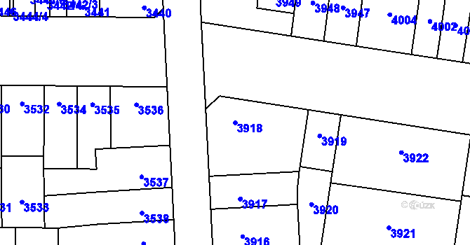 Parcela st. 3918 v KÚ Židenice, Katastrální mapa