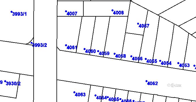 Parcela st. 4059 v KÚ Židenice, Katastrální mapa