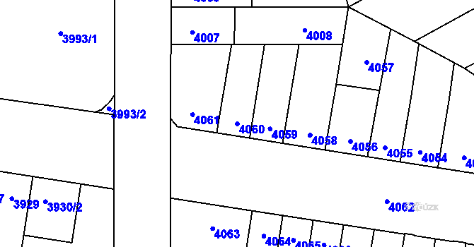 Parcela st. 4060 v KÚ Židenice, Katastrální mapa