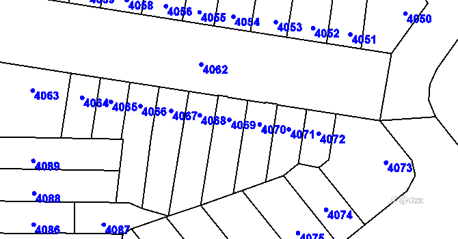 Parcela st. 4069 v KÚ Židenice, Katastrální mapa