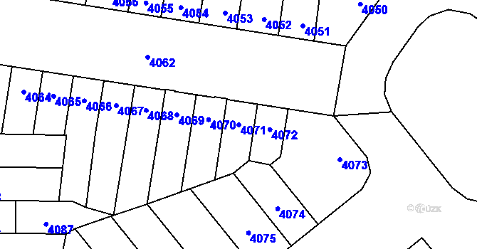 Parcela st. 4071 v KÚ Židenice, Katastrální mapa