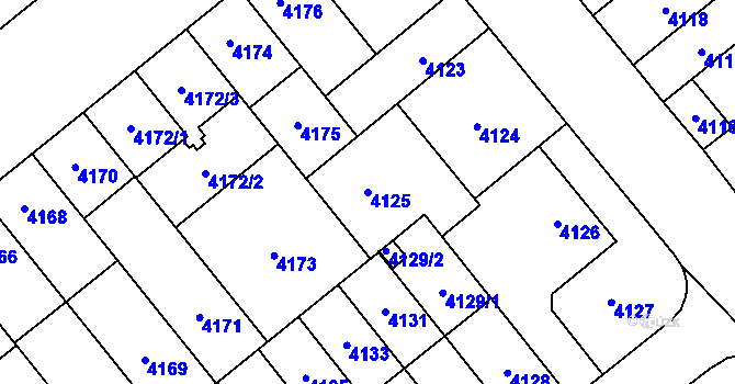 Parcela st. 4125 v KÚ Židenice, Katastrální mapa