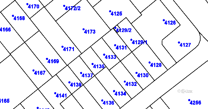 Parcela st. 4133 v KÚ Židenice, Katastrální mapa