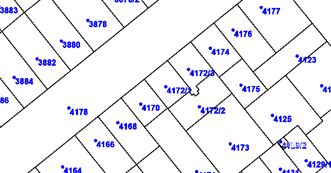 Parcela st. 4172/1 v KÚ Židenice, Katastrální mapa
