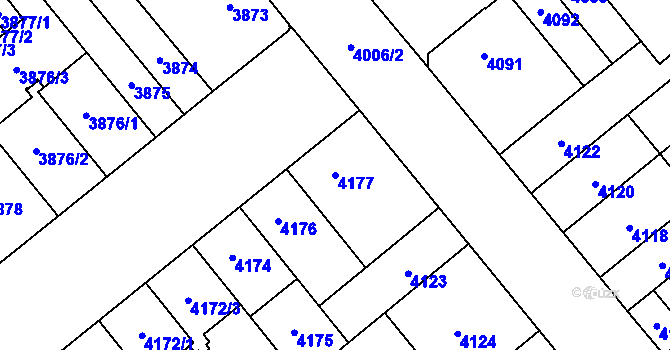 Parcela st. 4177 v KÚ Židenice, Katastrální mapa