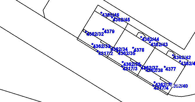 Parcela st. 4217/2 v KÚ Židenice, Katastrální mapa