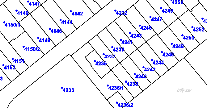 Parcela st. 4237 v KÚ Židenice, Katastrální mapa