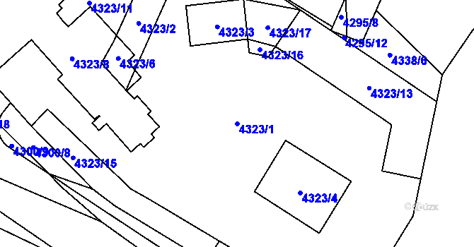 Parcela st. 4323/1 v KÚ Židenice, Katastrální mapa
