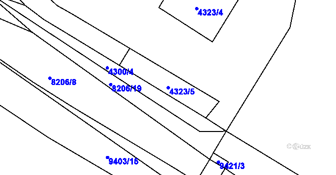 Parcela st. 4323/5 v KÚ Židenice, Katastrální mapa