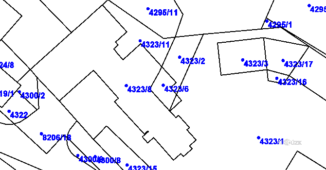 Parcela st. 4323/6 v KÚ Židenice, Katastrální mapa