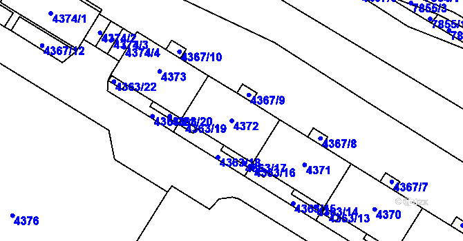 Parcela st. 4372 v KÚ Židenice, Katastrální mapa