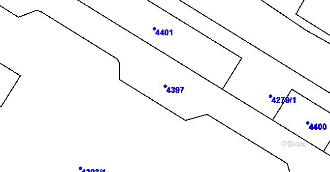 Parcela st. 4397 v KÚ Židenice, Katastrální mapa