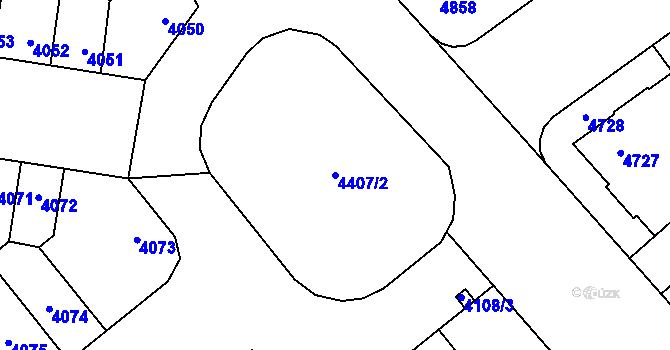 Parcela st. 4407/2 v KÚ Židenice, Katastrální mapa