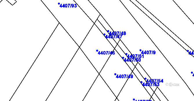 Parcela st. 4407/46 v KÚ Židenice, Katastrální mapa