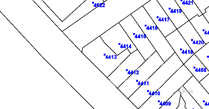 Parcela st. 4413 v KÚ Židenice, Katastrální mapa