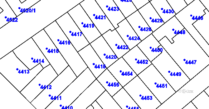 Parcela st. 4420 v KÚ Židenice, Katastrální mapa