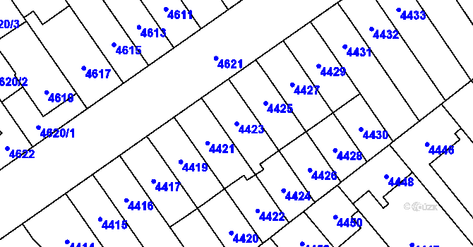 Parcela st. 4423 v KÚ Židenice, Katastrální mapa