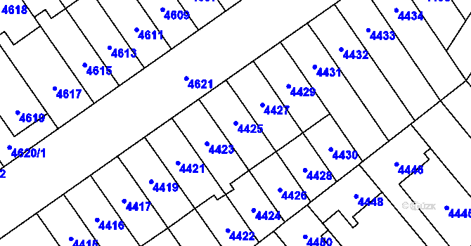 Parcela st. 4425 v KÚ Židenice, Katastrální mapa