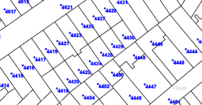 Parcela st. 4426 v KÚ Židenice, Katastrální mapa