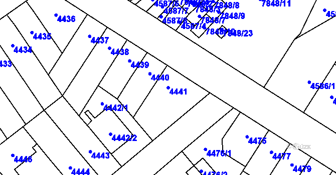 Parcela st. 4441 v KÚ Židenice, Katastrální mapa