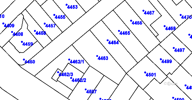 Parcela st. 4463 v KÚ Židenice, Katastrální mapa