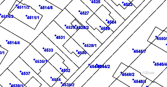 Parcela st. 4528/1 v KÚ Židenice, Katastrální mapa