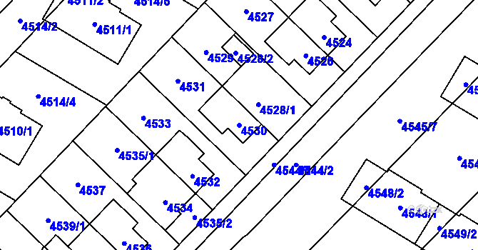 Parcela st. 4530 v KÚ Židenice, Katastrální mapa