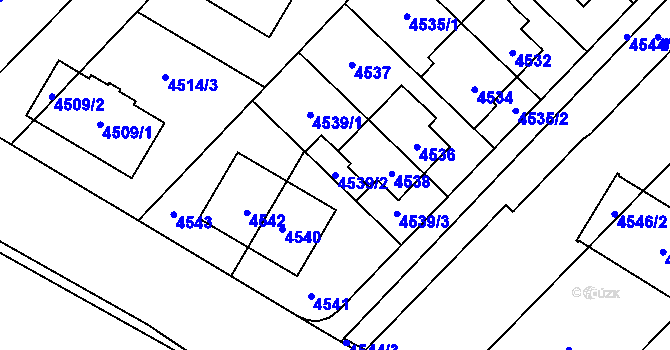 Parcela st. 4539/2 v KÚ Židenice, Katastrální mapa