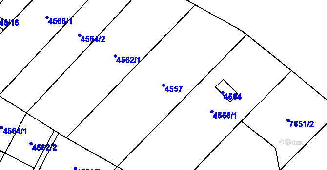 Parcela st. 4557 v KÚ Židenice, Katastrální mapa