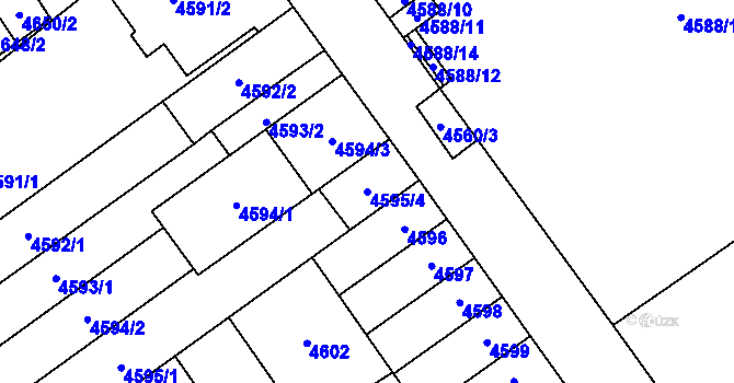 Parcela st. 4595/4 v KÚ Židenice, Katastrální mapa