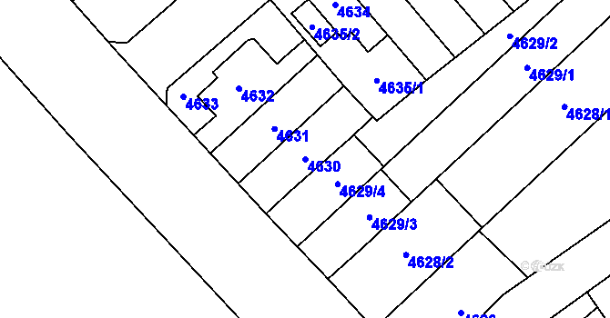 Parcela st. 4630 v KÚ Židenice, Katastrální mapa