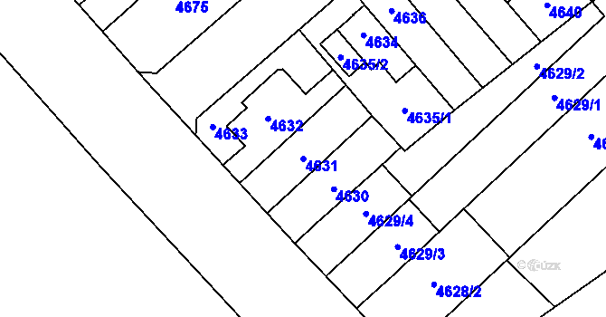 Parcela st. 4631 v KÚ Židenice, Katastrální mapa