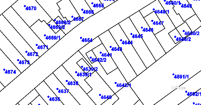 Parcela st. 4641 v KÚ Židenice, Katastrální mapa
