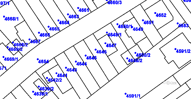 Parcela st. 4646 v KÚ Židenice, Katastrální mapa