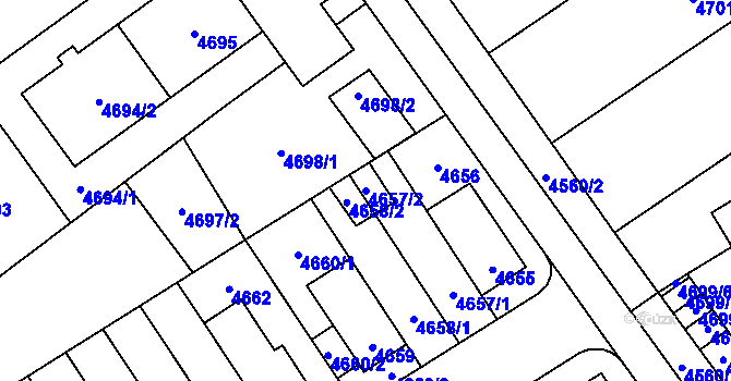 Parcela st. 4657/2 v KÚ Židenice, Katastrální mapa