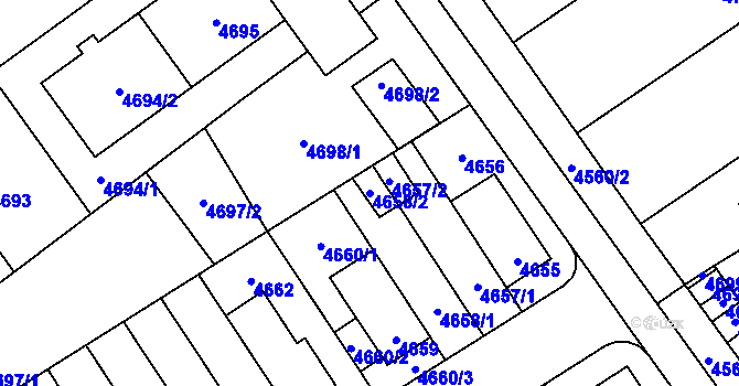 Parcela st. 4658/2 v KÚ Židenice, Katastrální mapa