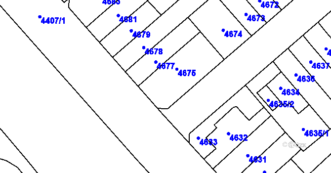 Parcela st. 4676 v KÚ Židenice, Katastrální mapa